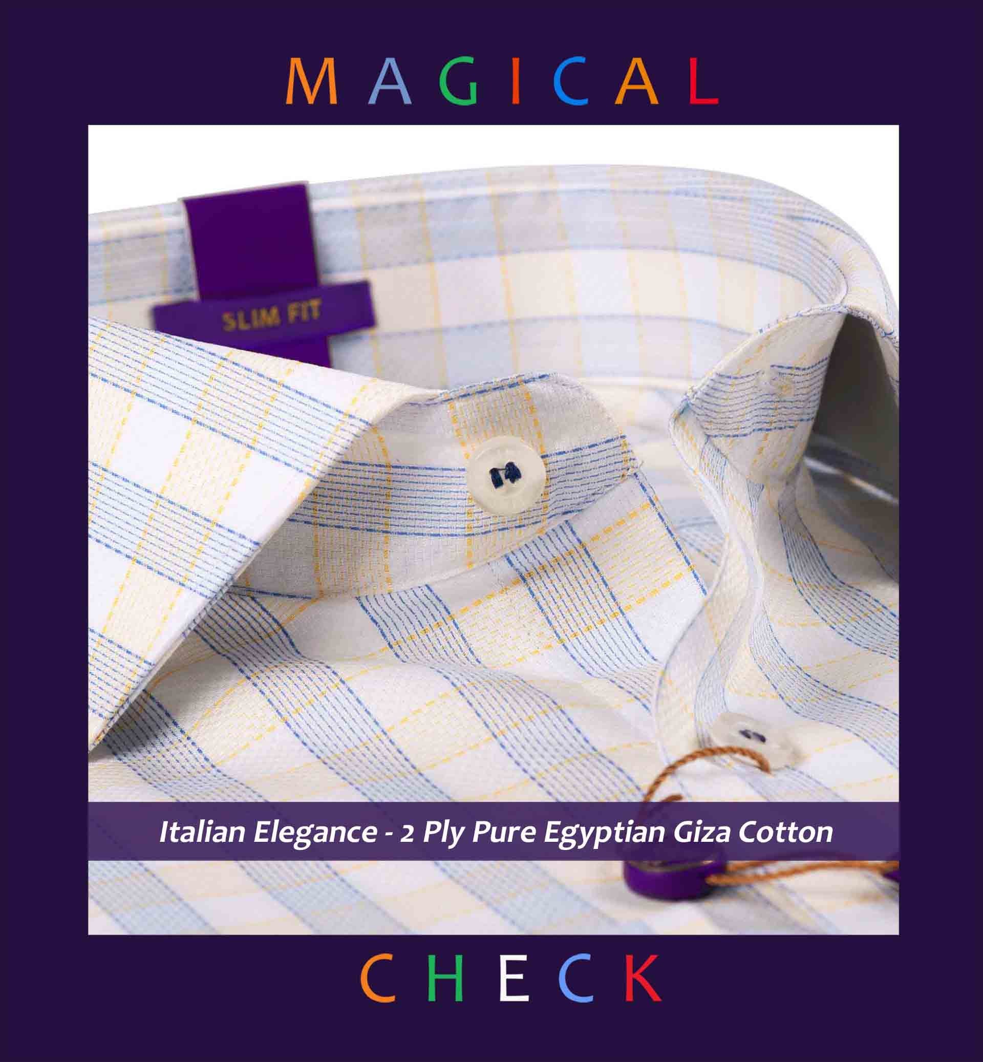 Cinisello- Cerulean Blue & Yellow Check