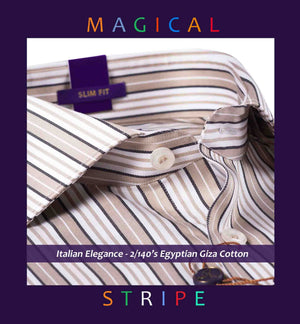 Finsbury- White & Beige Magical Stripe