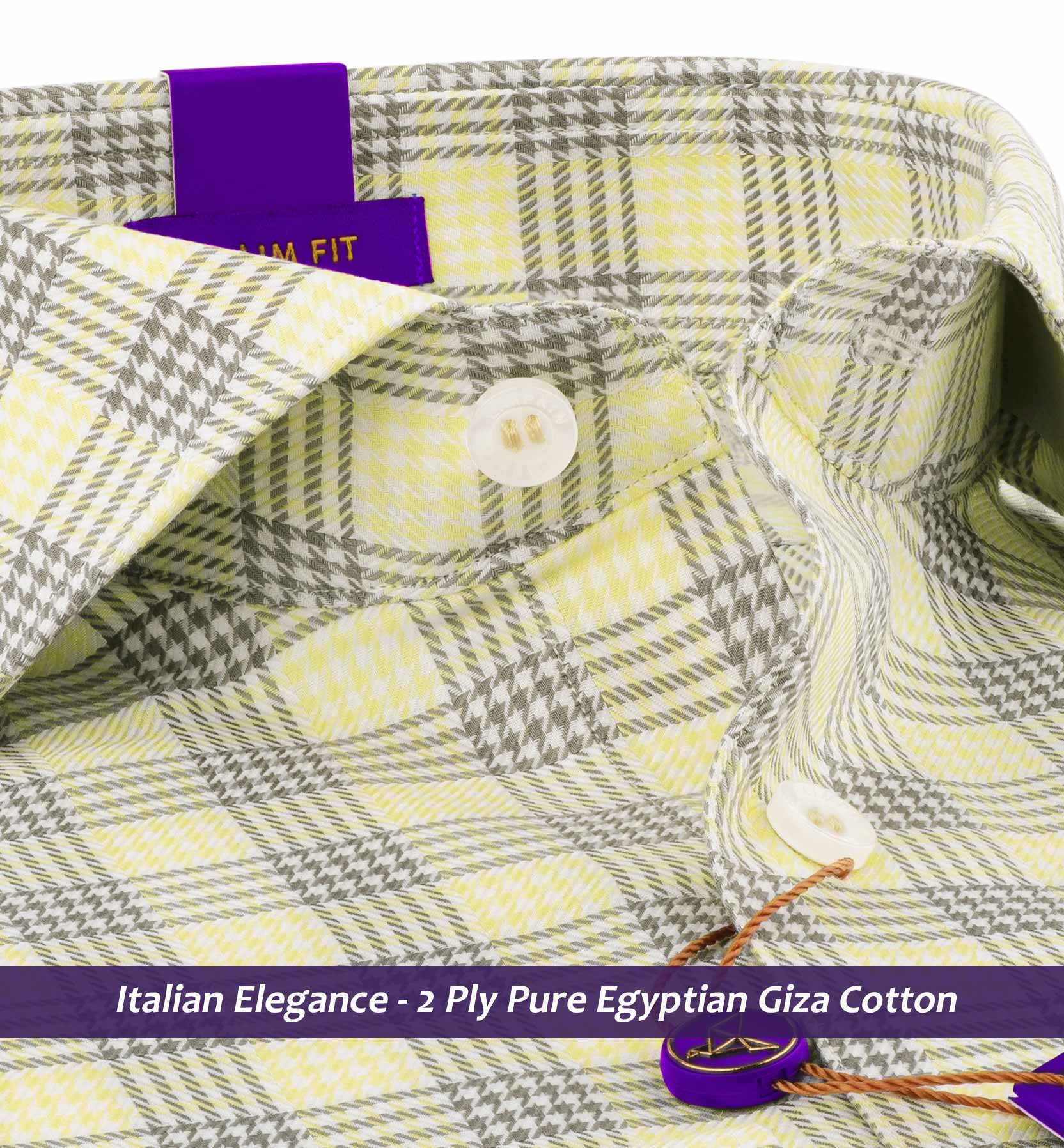 Charlotte- Daffodil Yellow & Pewter Grey Check