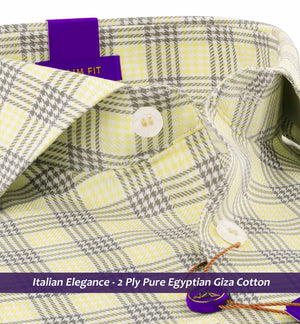 Charlotte- Daffodil Yellow & Pewter Grey Check