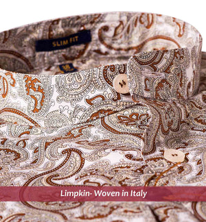 Kamari - Beige & Brown Paisley Print