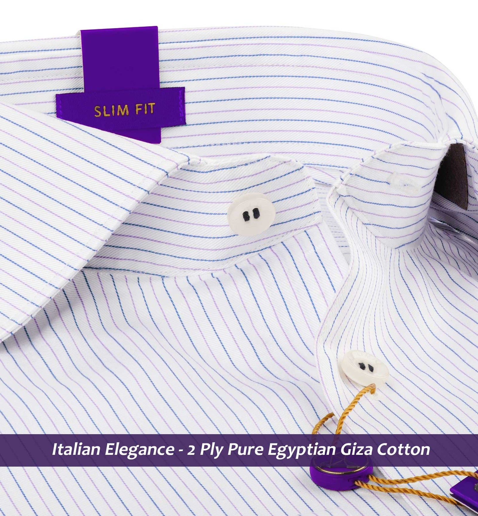 Kinsale- Navy & Lilac Magical Stripe