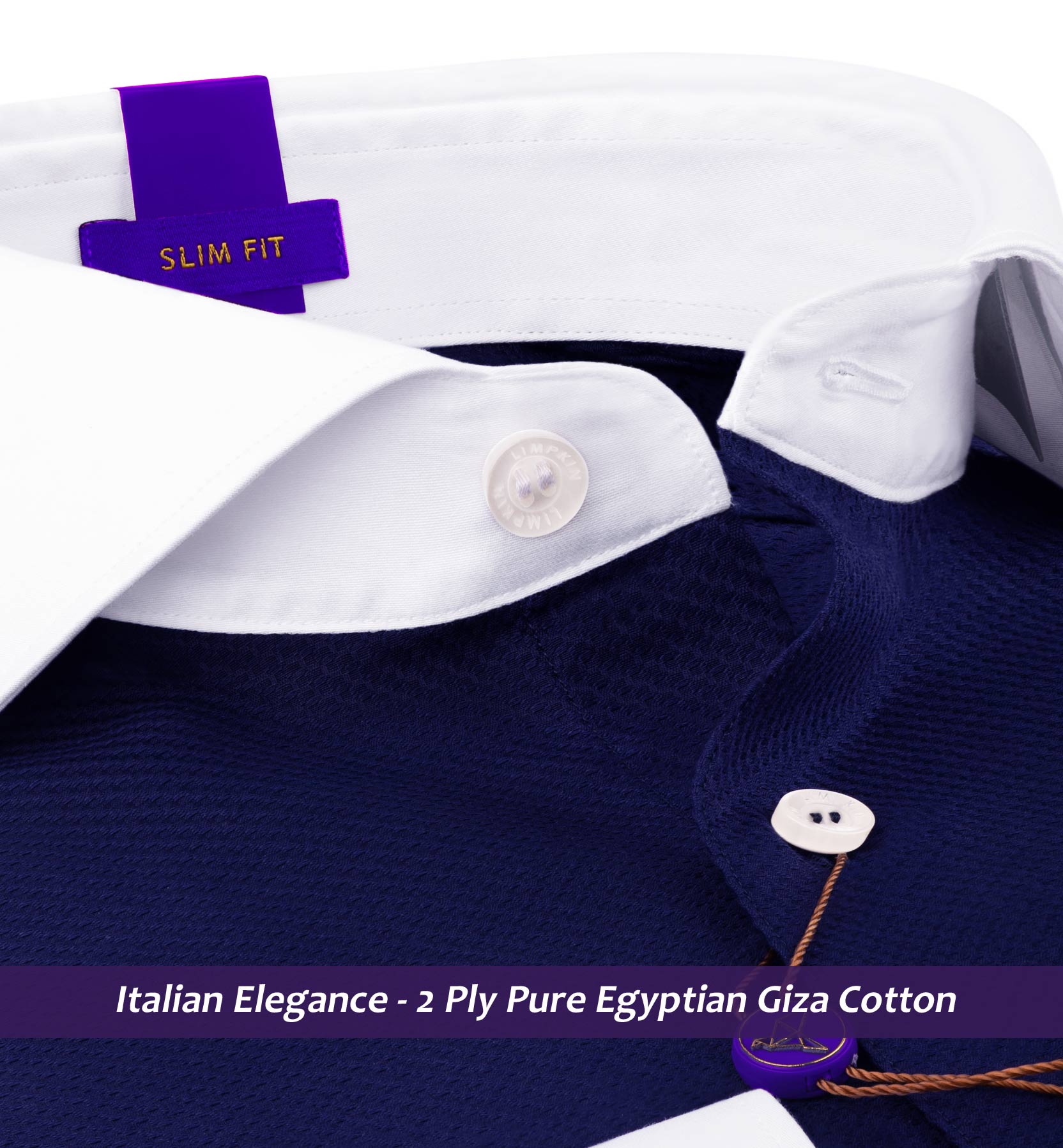 Paris- Navy Solid Structure with White Collar