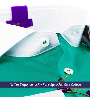 Hague- Jade Green Solid With White Collar