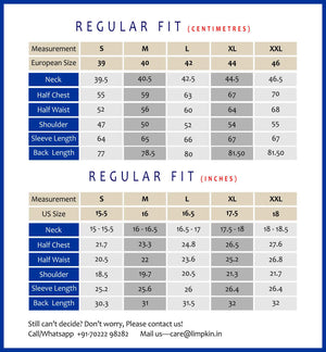 Limpkin- Regular Fit- Measurement Chart