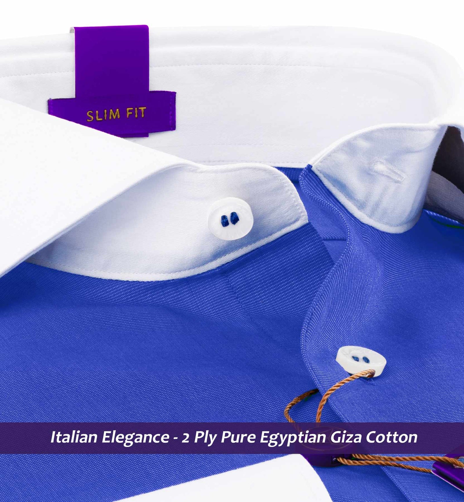 Genoa- Royal Blue Solid with White Collar
