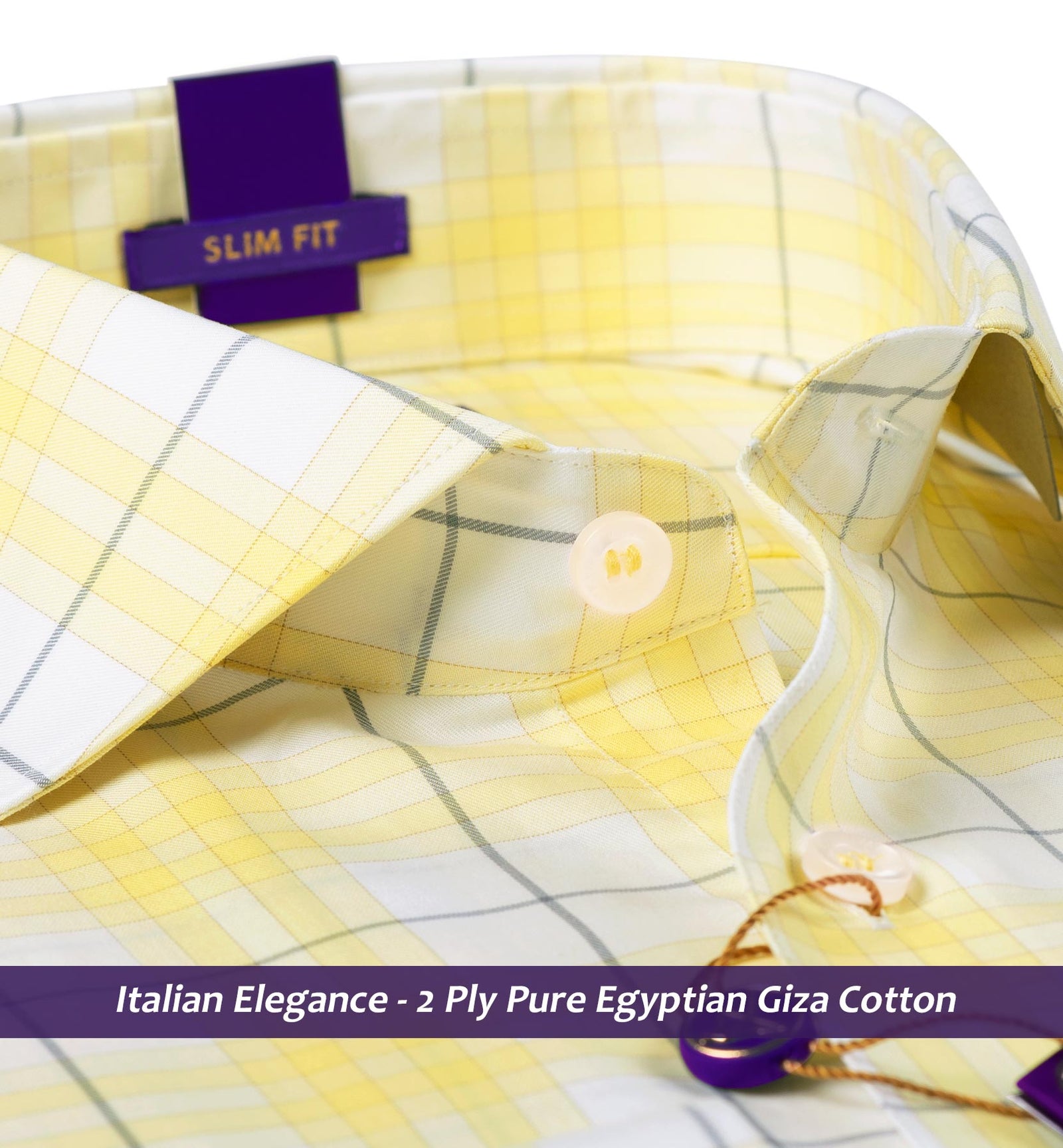 Moritz- Daffodil Yellow & Grey Check