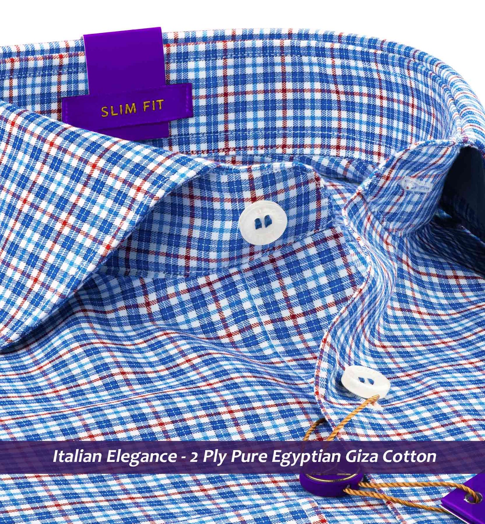 Chester- Admiral Blue & Burgundy Check
