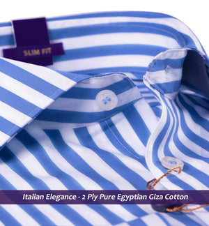 Cortland- Cobalt Blue & White Stripe