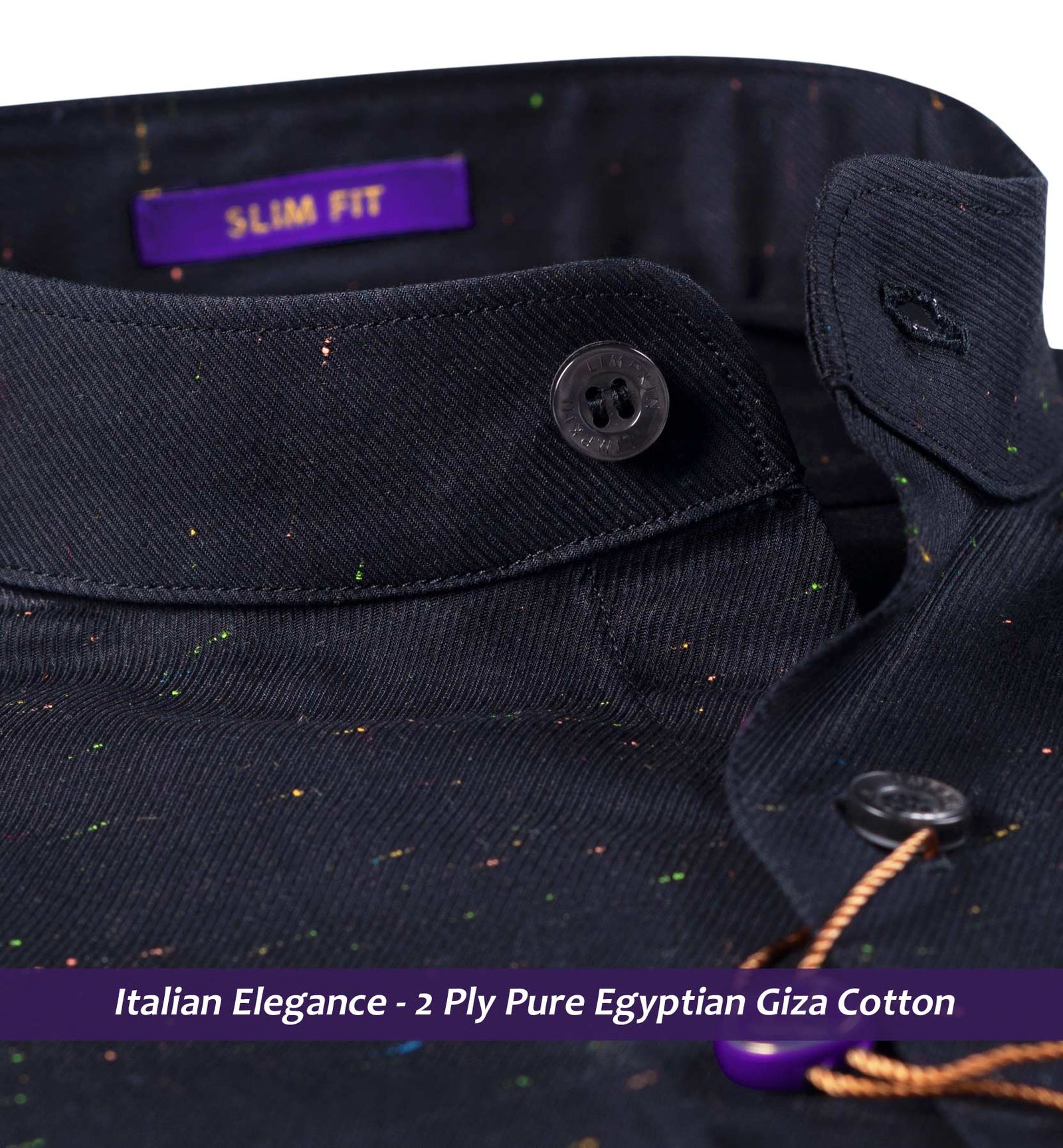 Trieste- Black Twill- Mandarin Collar