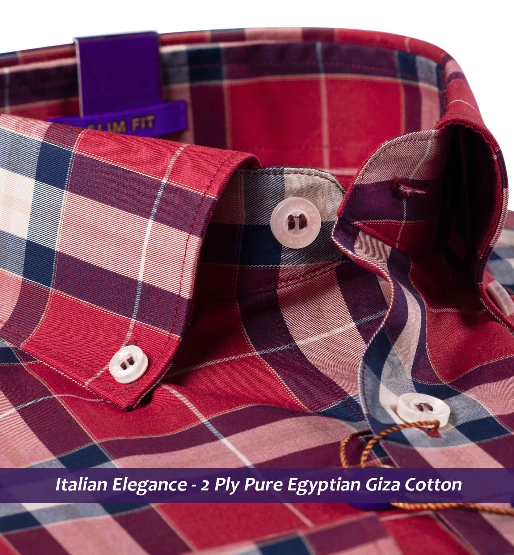 Houston- Rosewood Burgundy & Navy Check