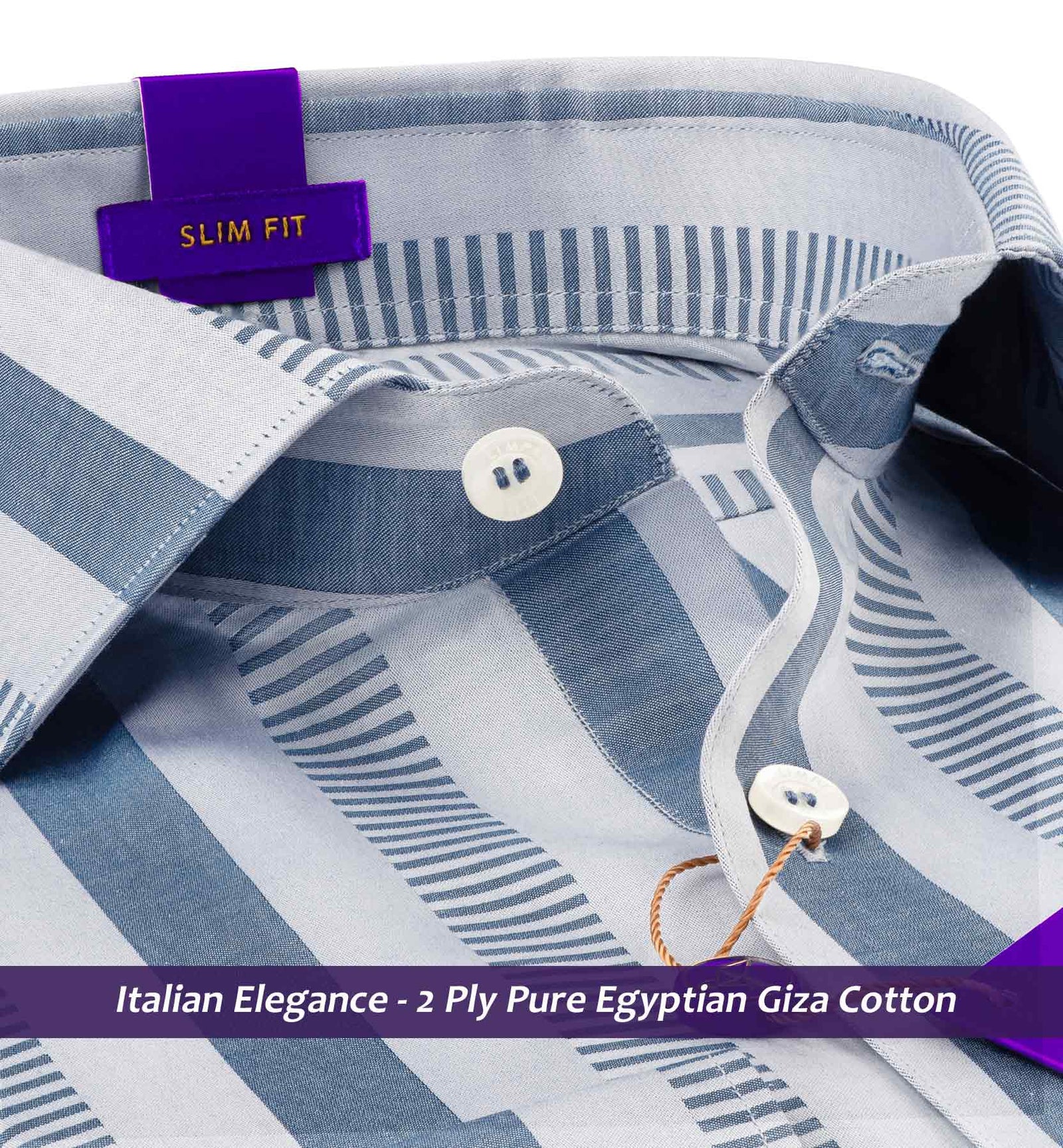 Rimini- Cloud Grey & Blue Jade Stripe