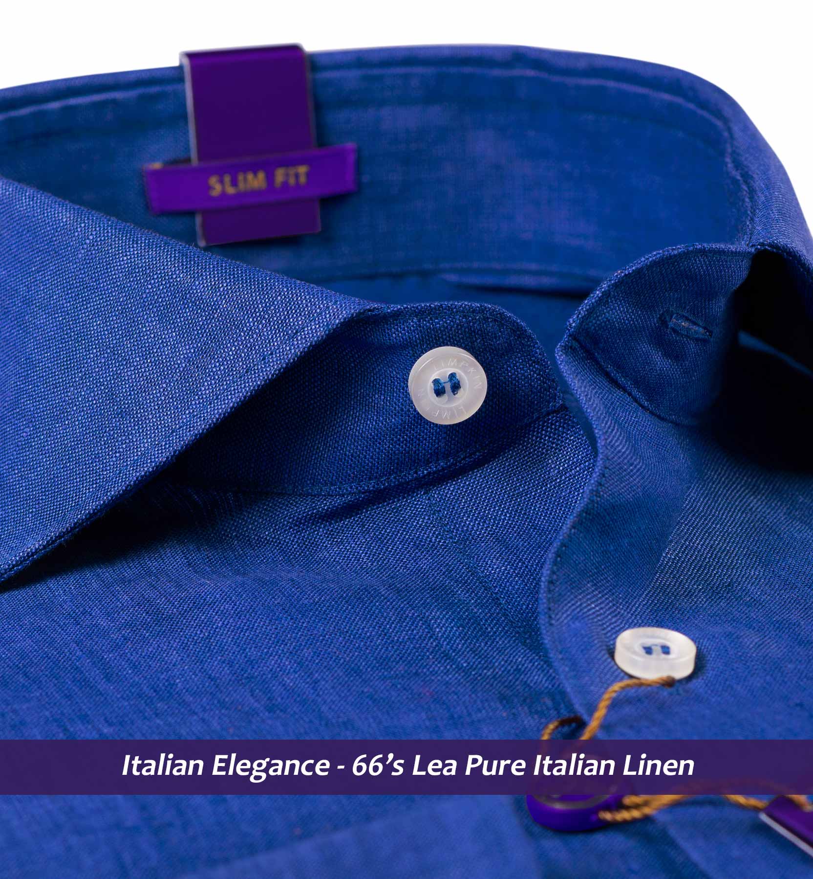 Sanibel- Royal Blue Solid Linen- 66's Lea Pure Italian Linen