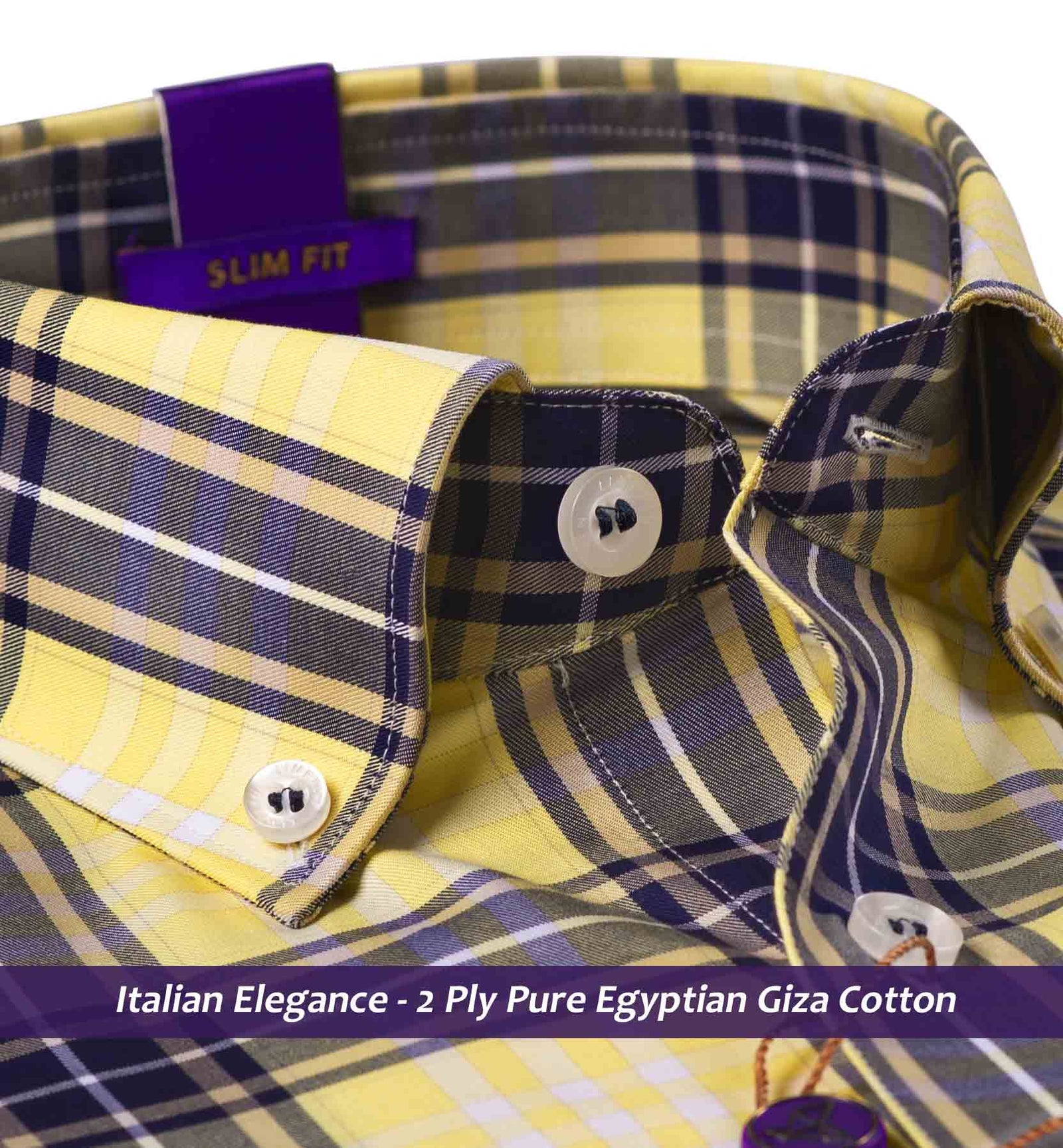 Lisbon- Daffodil Yellow & Navy Magical Check