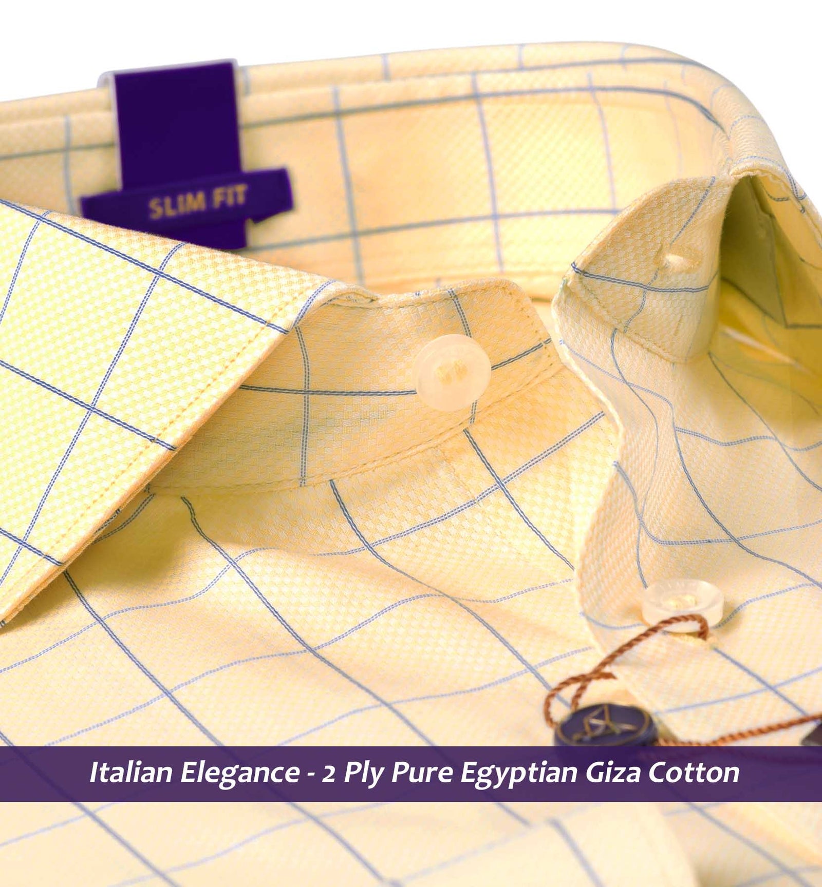 Treviso- Daffodil Yellow & Blue Check