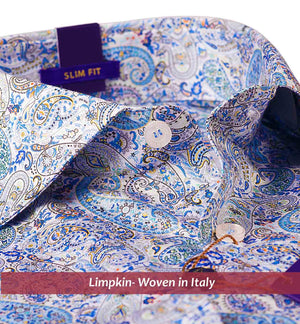 REIMS- NAVY & TURQUOISE MAGICAL PAISLEY PRINT