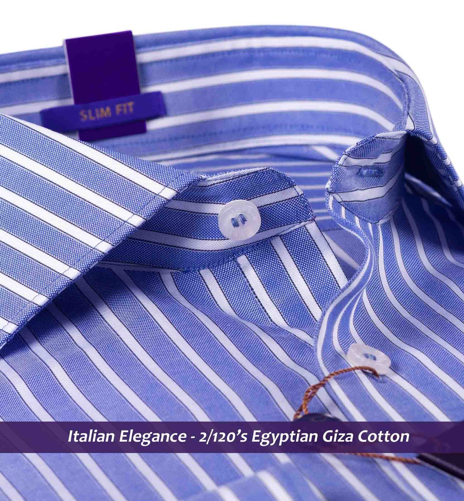 Leonardo- Azure Blue & White Magical Stripe