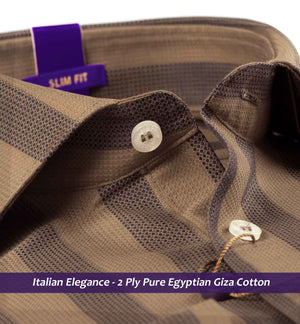 Elgin- Beige & Brown Structure Stripe
