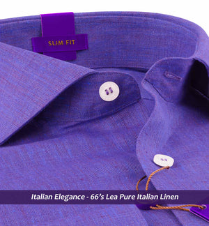 Sorrento- Amethyst Solid Linen- 66's Lea Pure Italian Linen