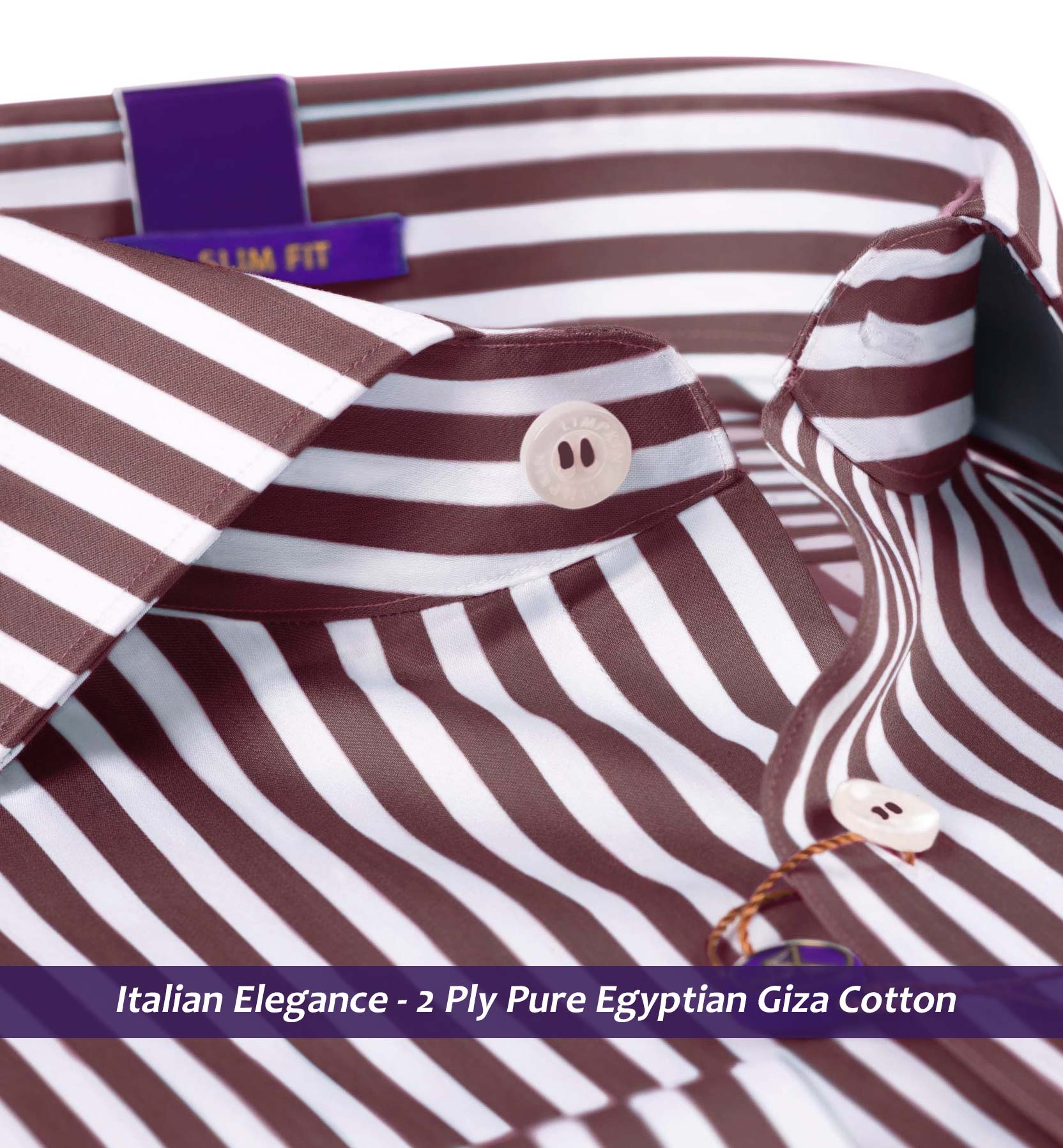 Verona Mulberry Burgundy White Stripe Shirts for Men Limpkin