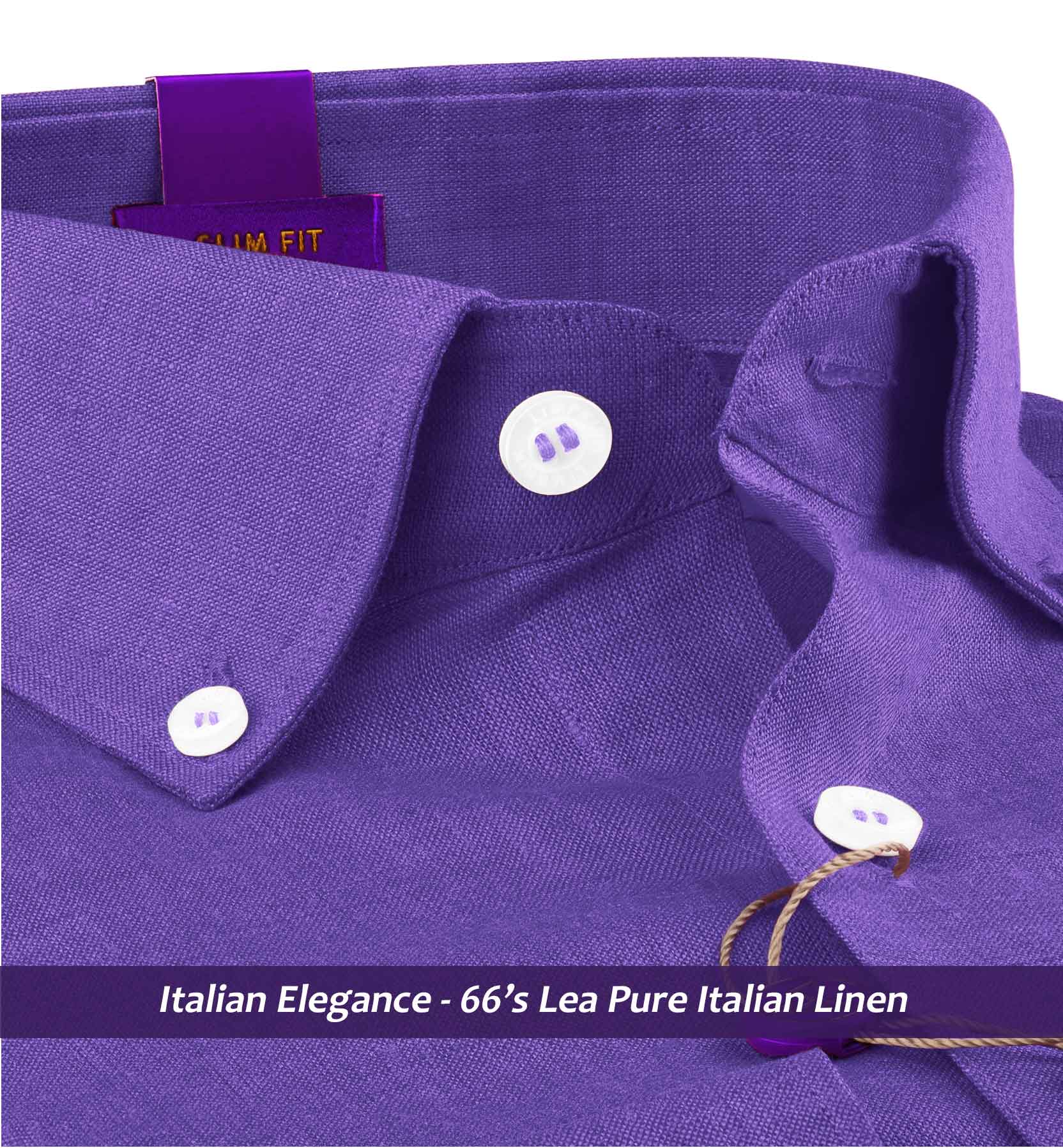 Sardinia- Amethyst Solid Linen- Button Down