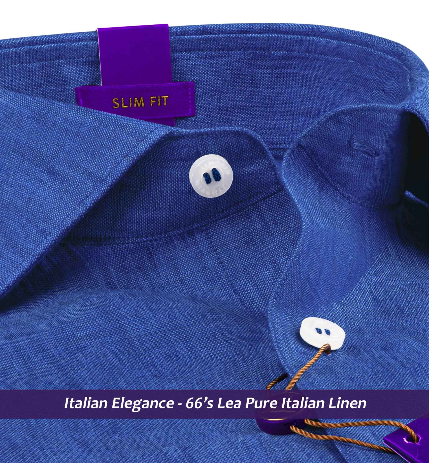 Faliraki- Admiral Blue Solid Linen- 66's Lea Pure Italian Linen