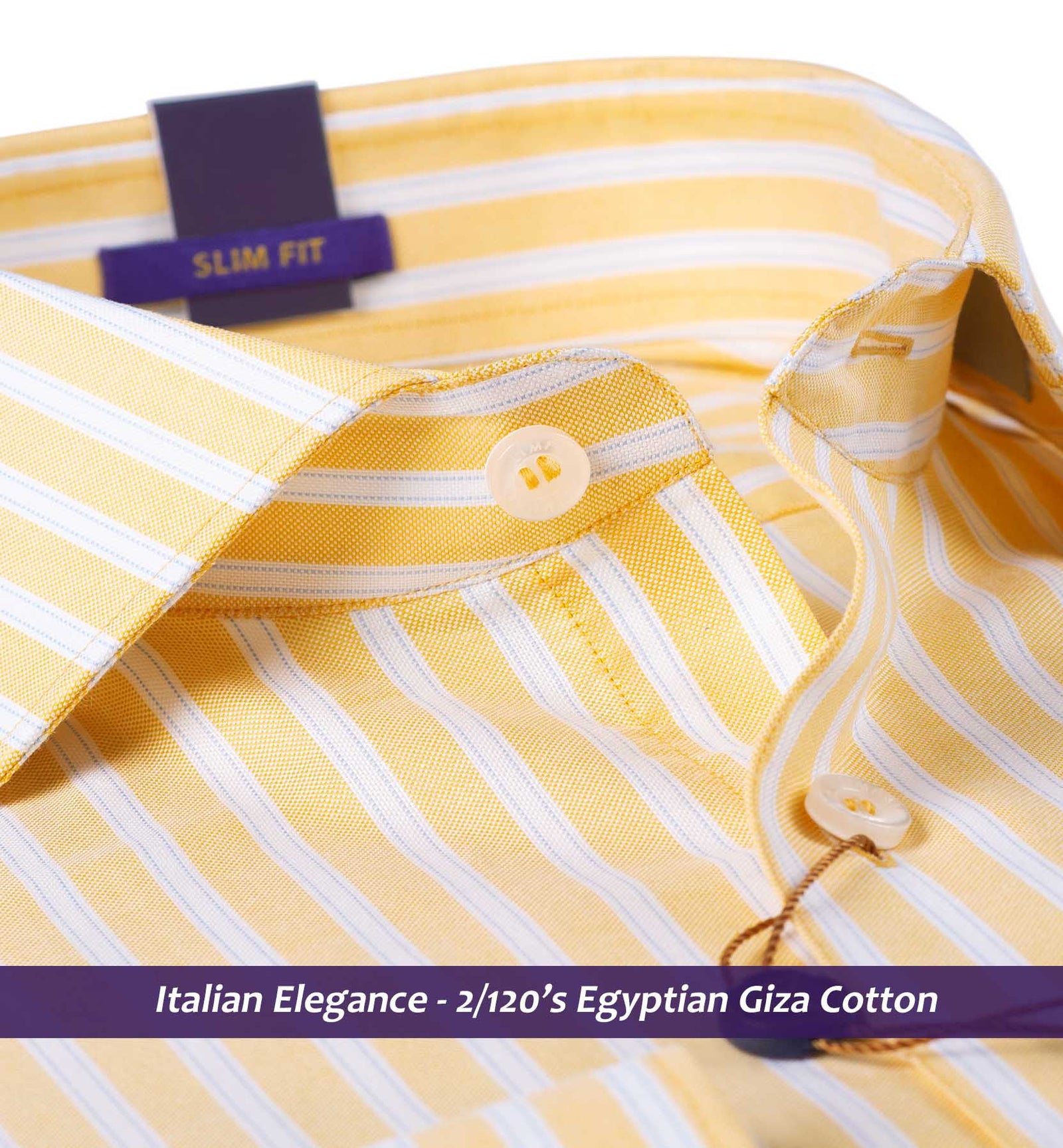 Sondrio- Canary Yellow & White Stripe