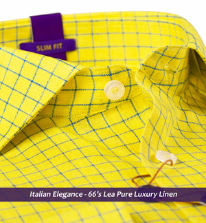 Helsinki- Lemon Yellow & Cerulean Blue Check