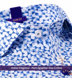 Napier- Blue & White Geo Print