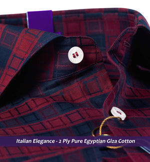 Louisville- Burgundy & Navy Check
