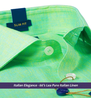 Rosenstein-Sea Foam Green Linen-Pure Linen in 66 Lea-Buy Online Shirts