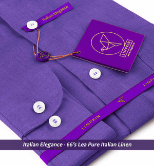 Sardinia- Amethyst Solid Linen- Button Down