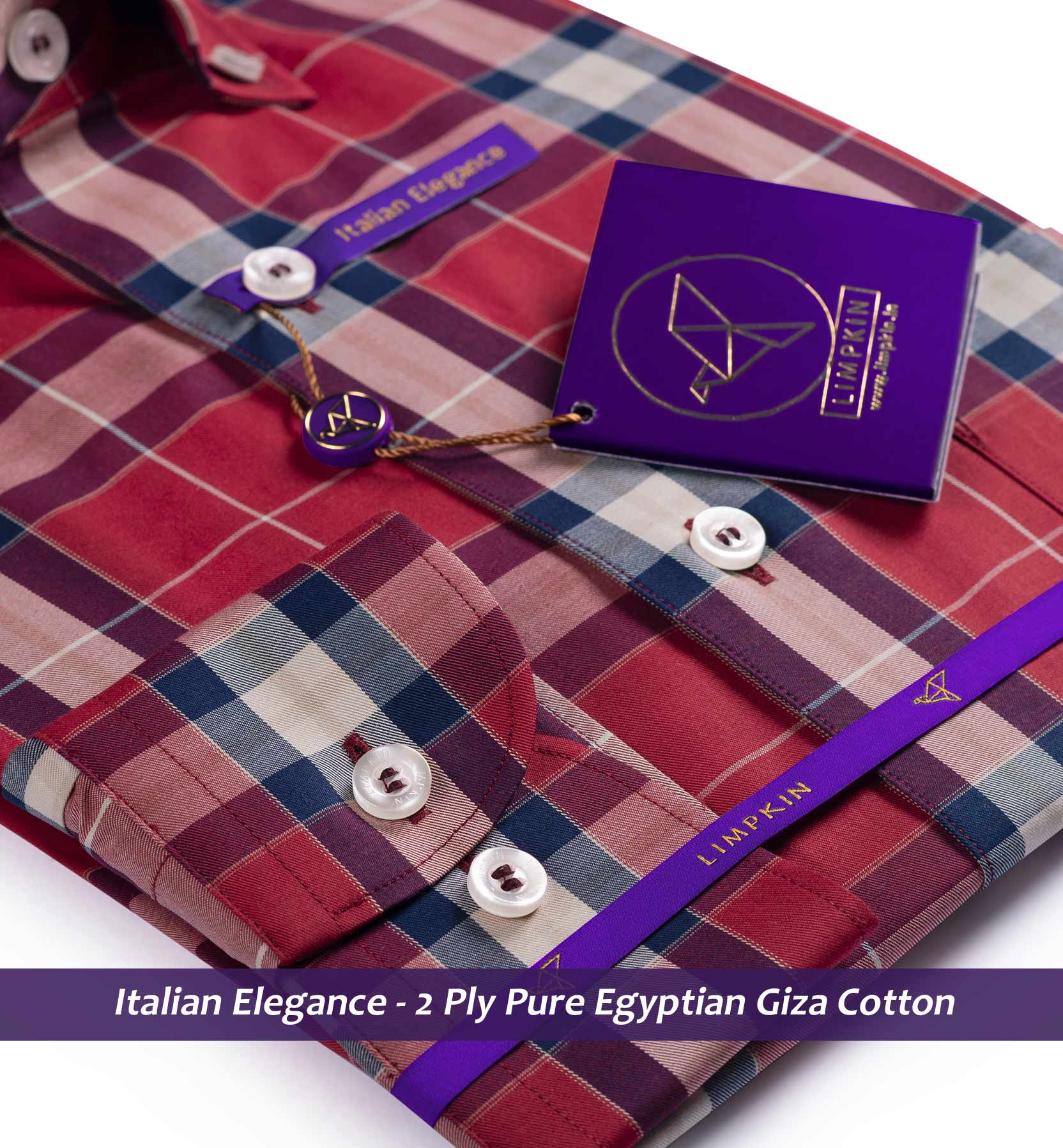 Houston- Rosewood Burgundy & Navy Check