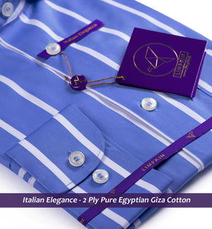 Manhattan- Cobalt Blue & White Magical Stripe