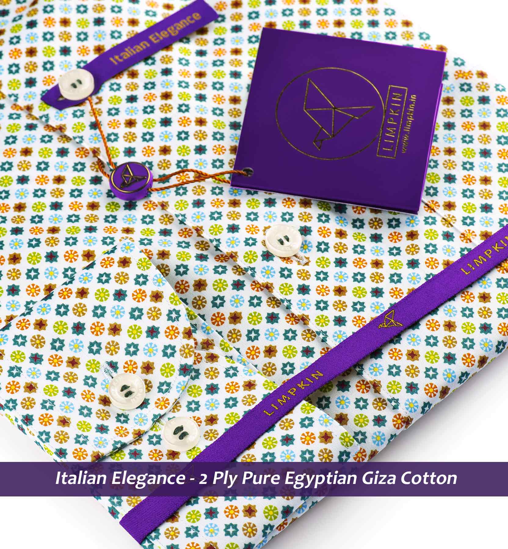 Estonia- Teal Green & Orange Print