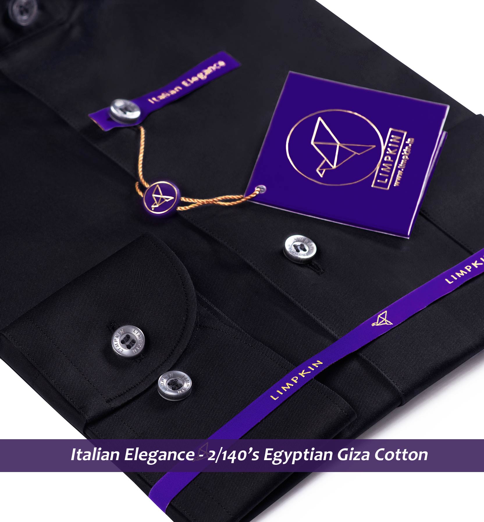 Ascona- Best Formal Black- 2/140 Egyptian Giza Cotton