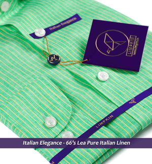 Scotia- Sea Foam Green & Yellow Stripe
