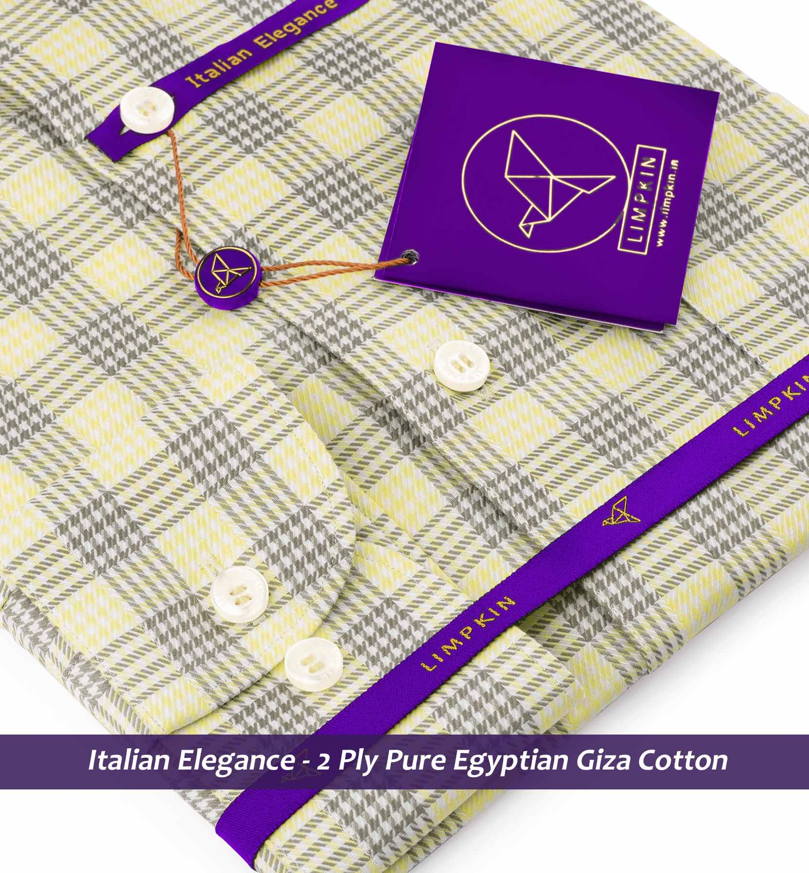Charlotte- Daffodil Yellow & Pewter Grey Check