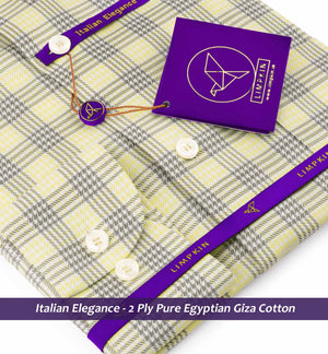Charlotte- Daffodil Yellow & Pewter Grey Check