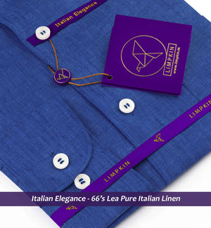 Faliraki- Admiral Blue Solid Linen- 66's Lea Pure Italian Linen