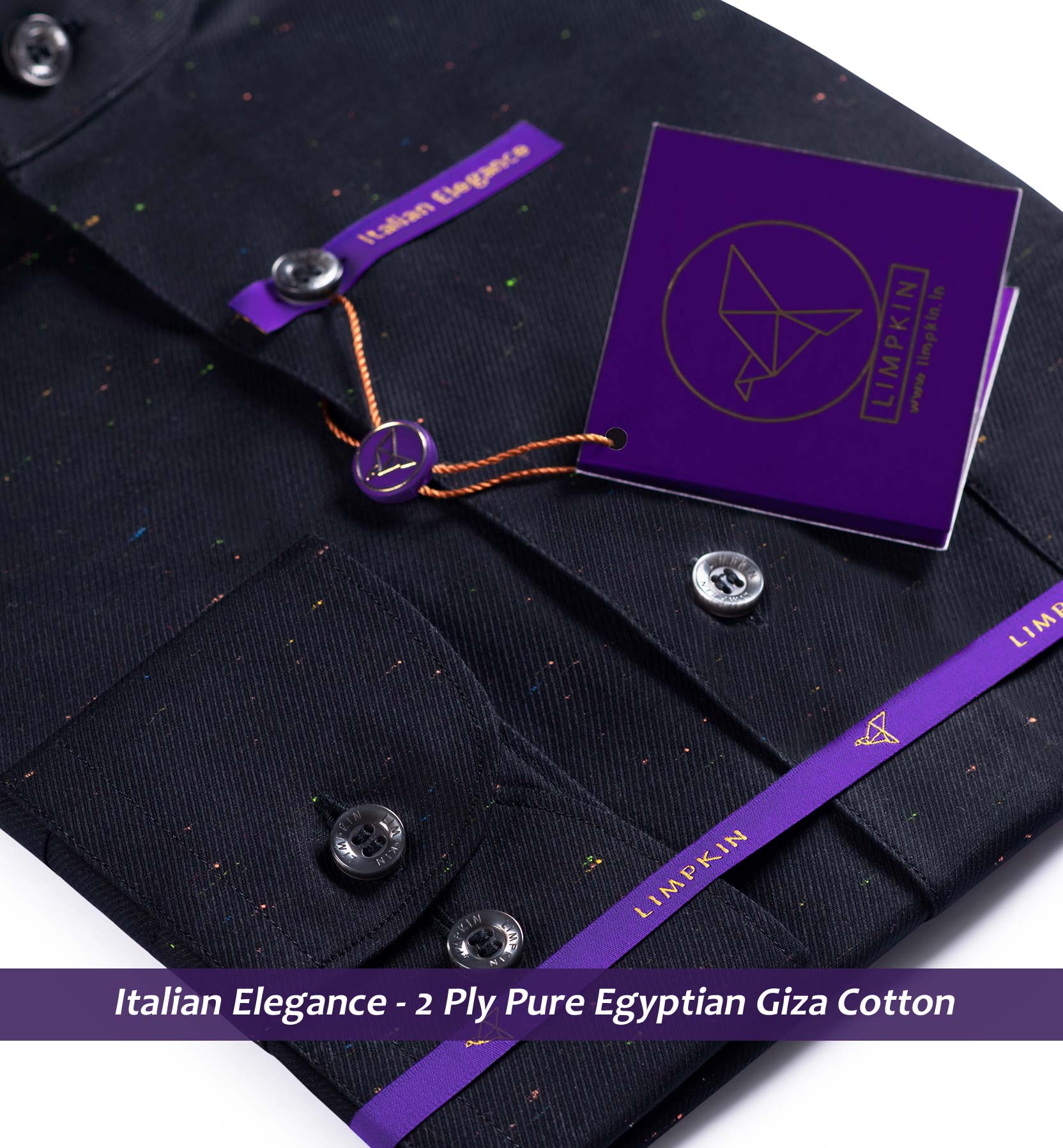 Trieste- Black Twill- Mandarin Collar