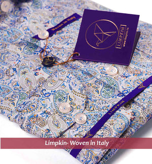 REIMS- NAVY & TURQUOISE MAGICAL PAISLEY PRINT