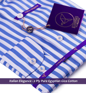 Cortland- Cobalt Blue & White Stripe