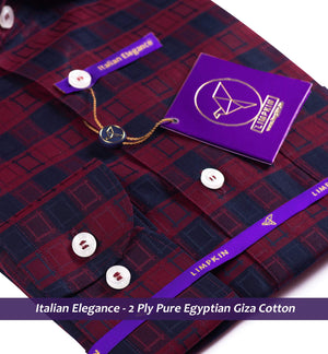 Louisville- Burgundy & Navy Check