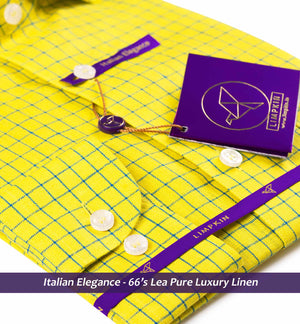 Helsinki- Lemon Yellow & Cerulean Blue Check