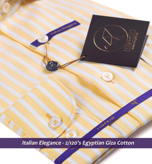Sondrio- Canary Yellow & White Stripe
