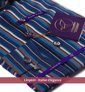 Omaha- Navy & Beige Stripe