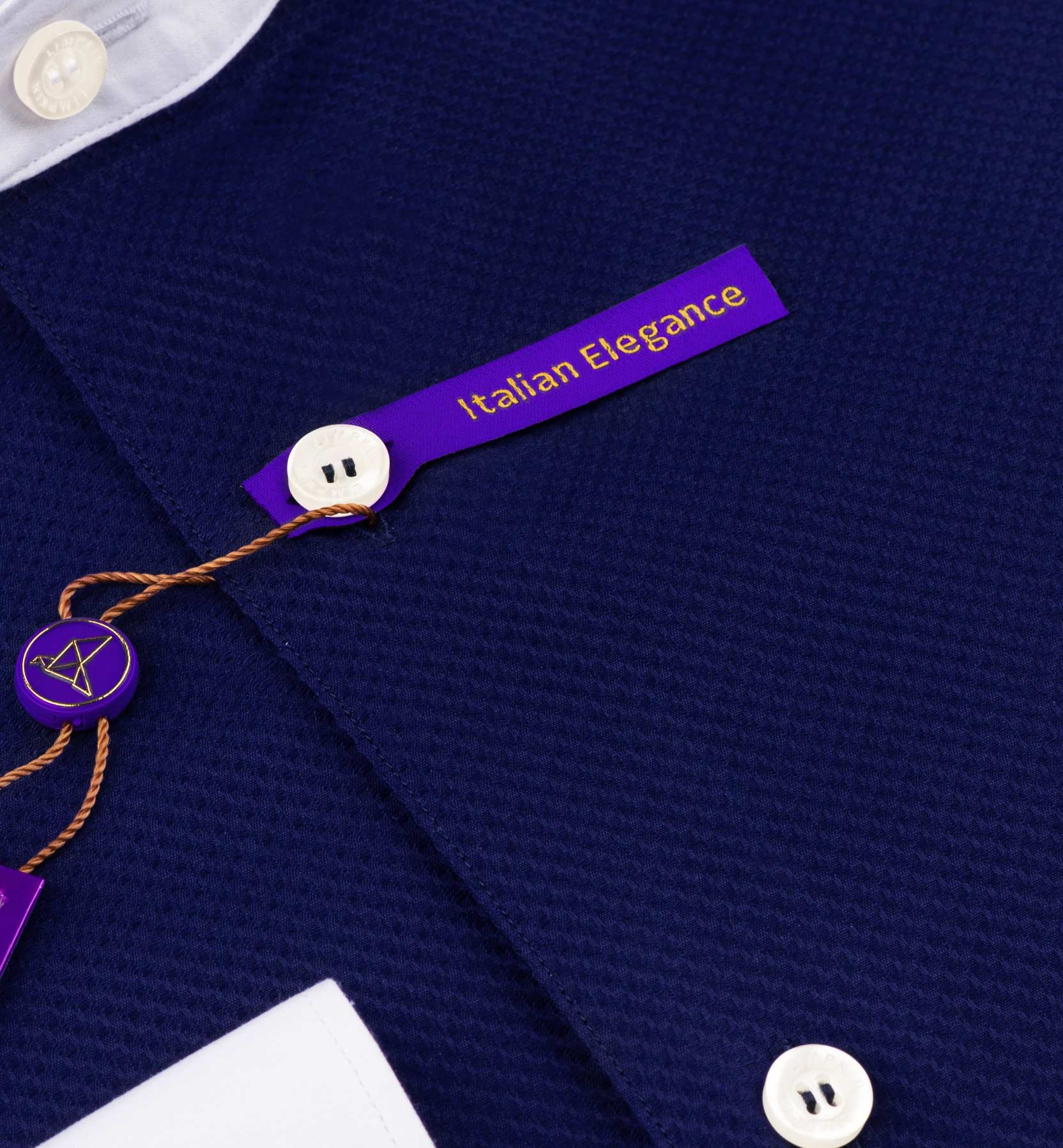 Paris- Navy Solid Structure with White Collar