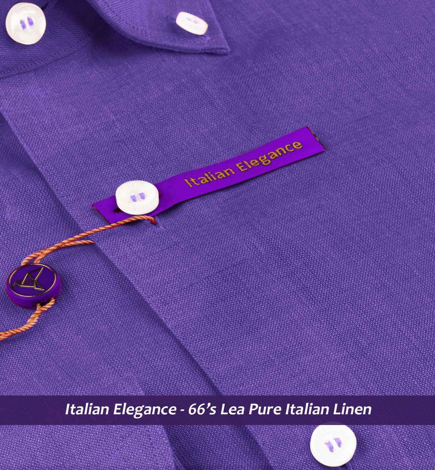 Sardinia- Amethyst Solid Linen- Button Down