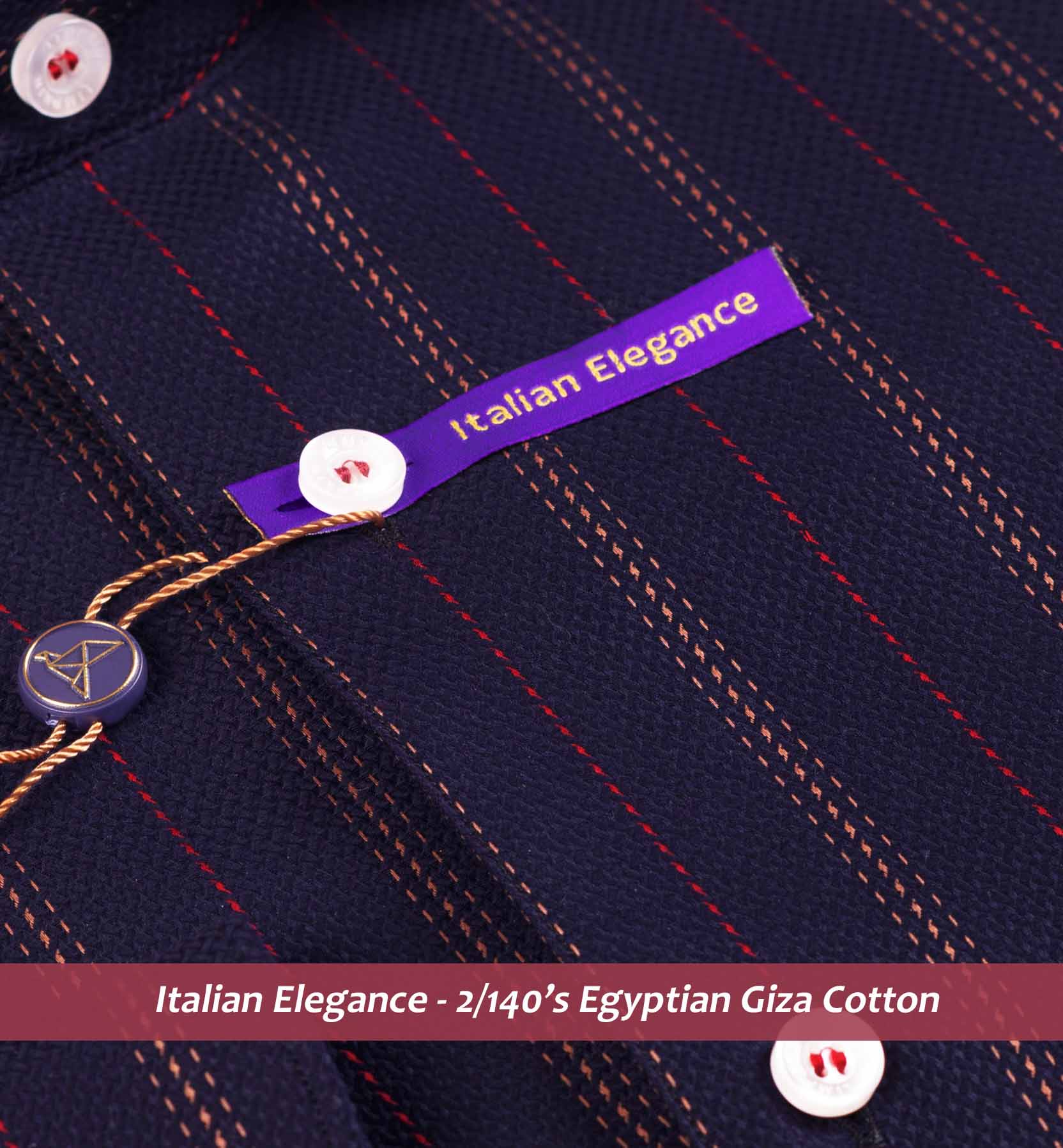 California- Dark Navy & Burgundy Stripe